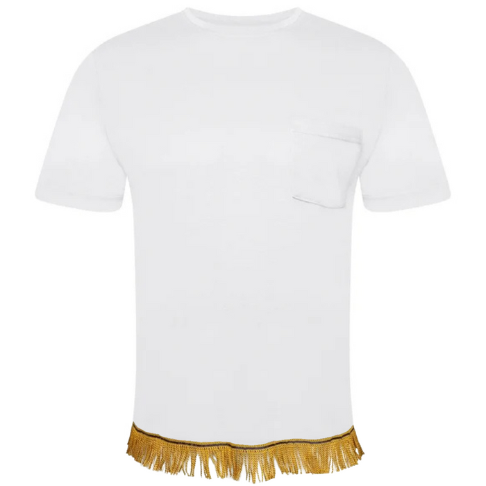 Crew Neck Pocket T-Shirt with Fringes