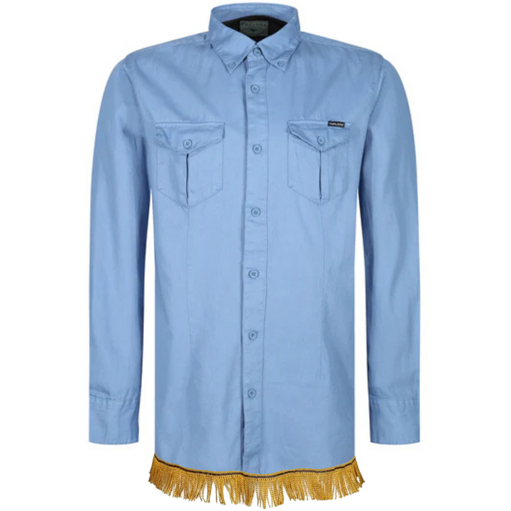 Men's 2 Pocket Button Down Shirt with Fringes