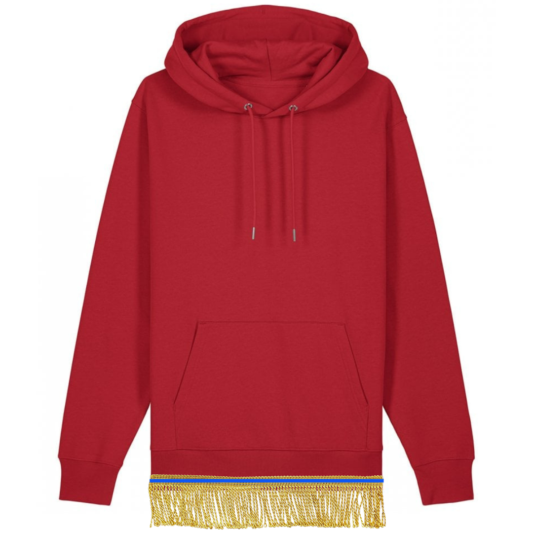 Men's Organic Cotton Pullover Hoodie with Fringes