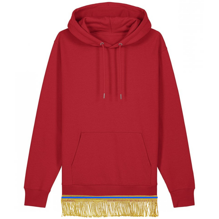 Men's Organic Cotton Pullover Hoodie with Fringes