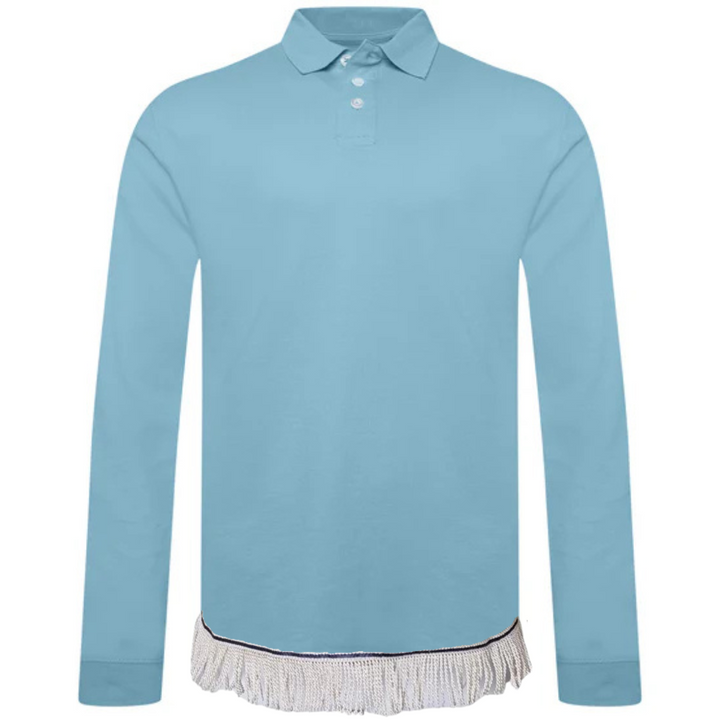 Cotton Long Sleeve Polo with Fringes