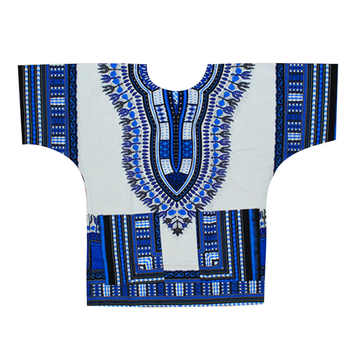 100% Cotton Tribal Print Dashiki Shirt with Fringes