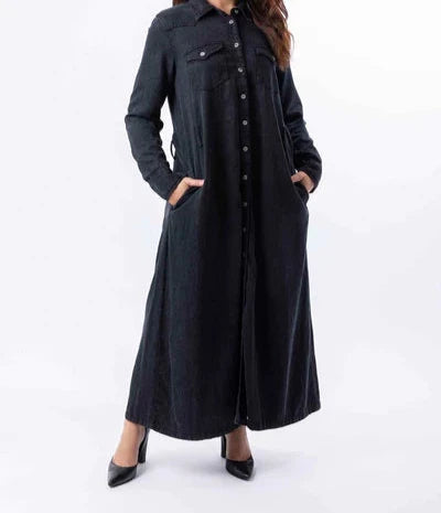 100% Cotton A-Line Denim Maxi Dress