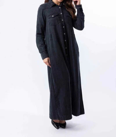 100% Cotton A-Line Denim Maxi Dress