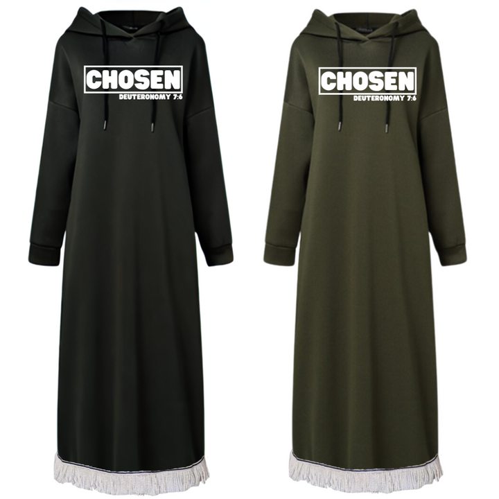 CHOSEN Hooded Sweatshirt Dress with Pockets