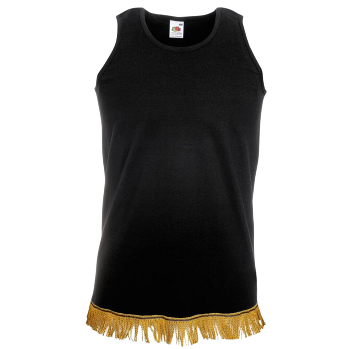 Pre-Fringed Tank Tops with Gold Bullion Fringe - Size 3XL