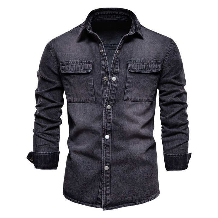 Men's 100% Cotton Denim Shirt with Fringes