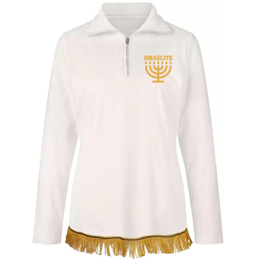 ISRAELITE Women's Pure Cotton Half Zip Sweatshirt