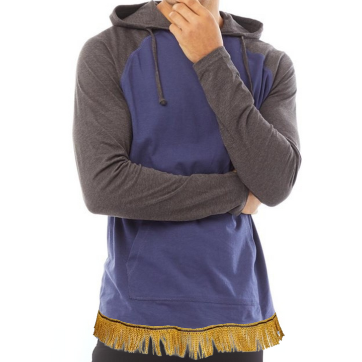 100% Cotton Long Sleeve Hooded Top with Fringes