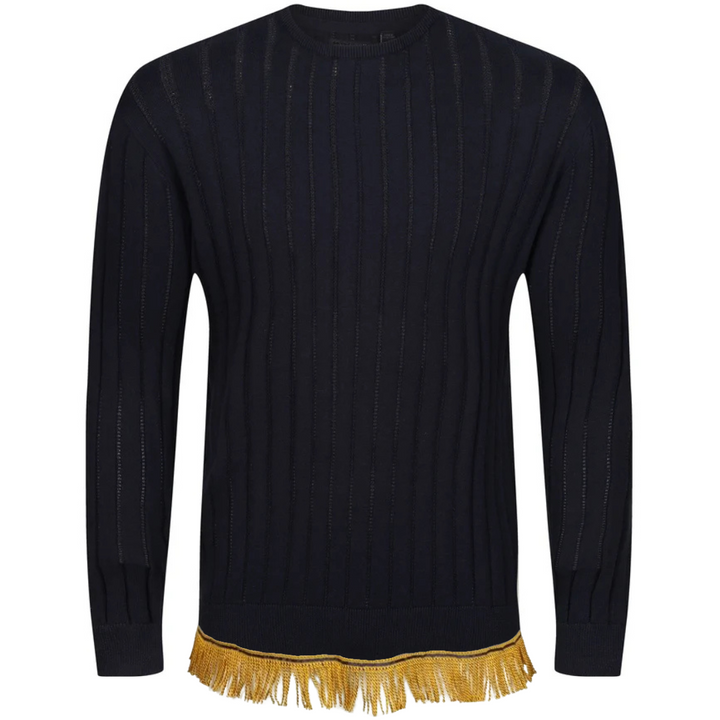 Men's 100% Cotton Sweater with Fringes