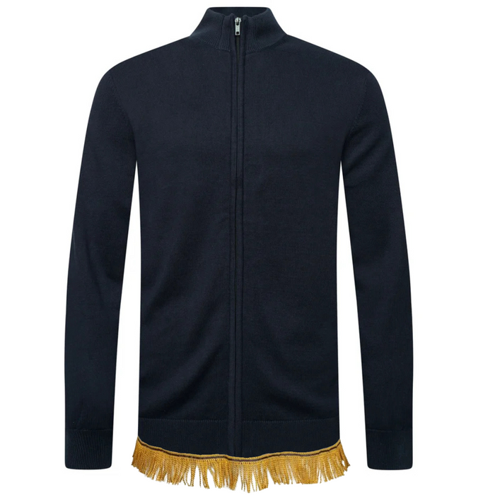 Men's Full Zip 100% Cotton Cardigan with Fringes