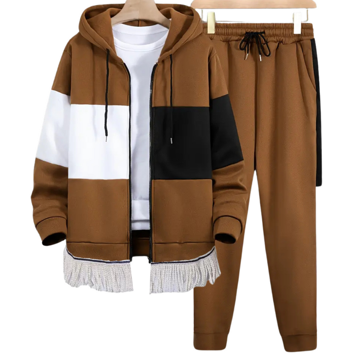 Men's Color Block Tracksuit Set