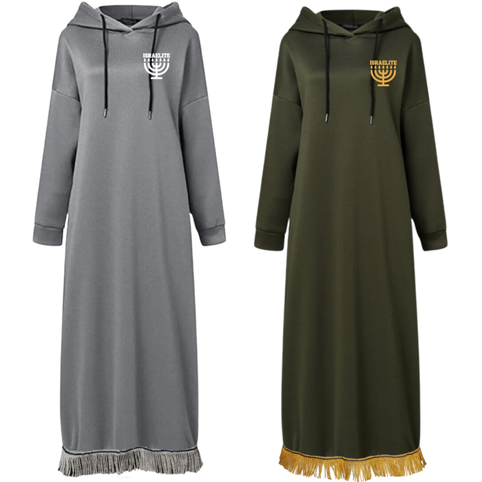 ISRAELITE Hooded Sweatshirt Dress with Pockets