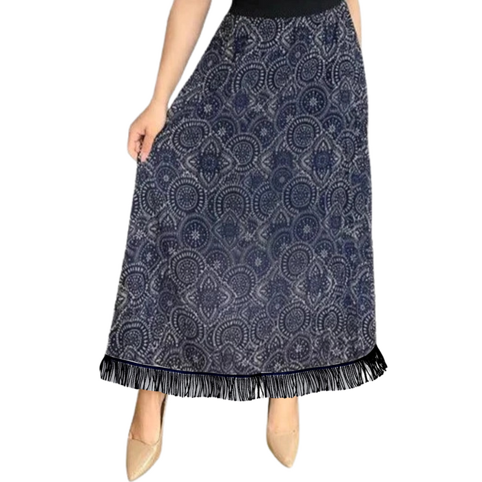 Lightweight Boho Print Chiffon Maxi Skirt