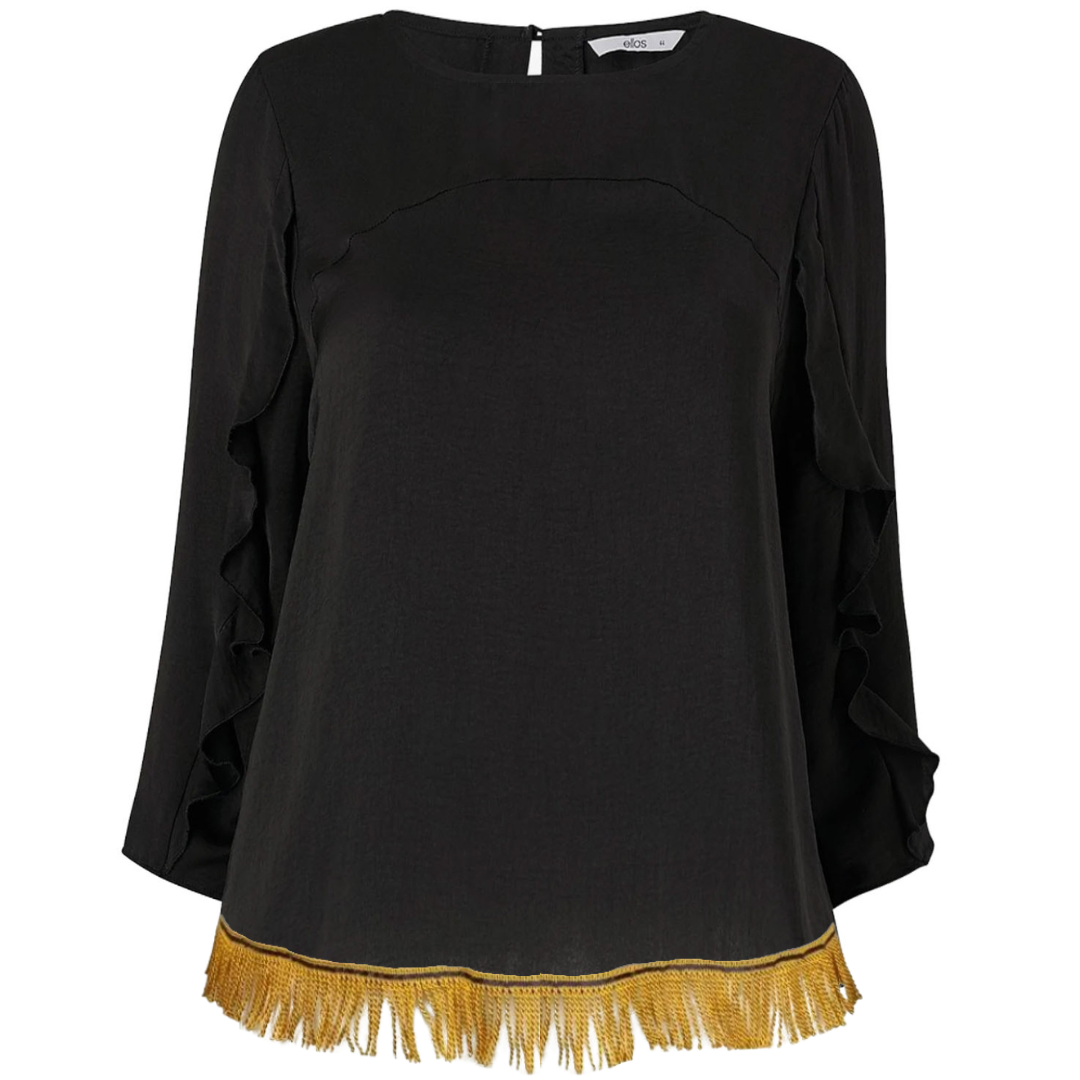 Women's Woven Frill Sleeve Top [PLUS]