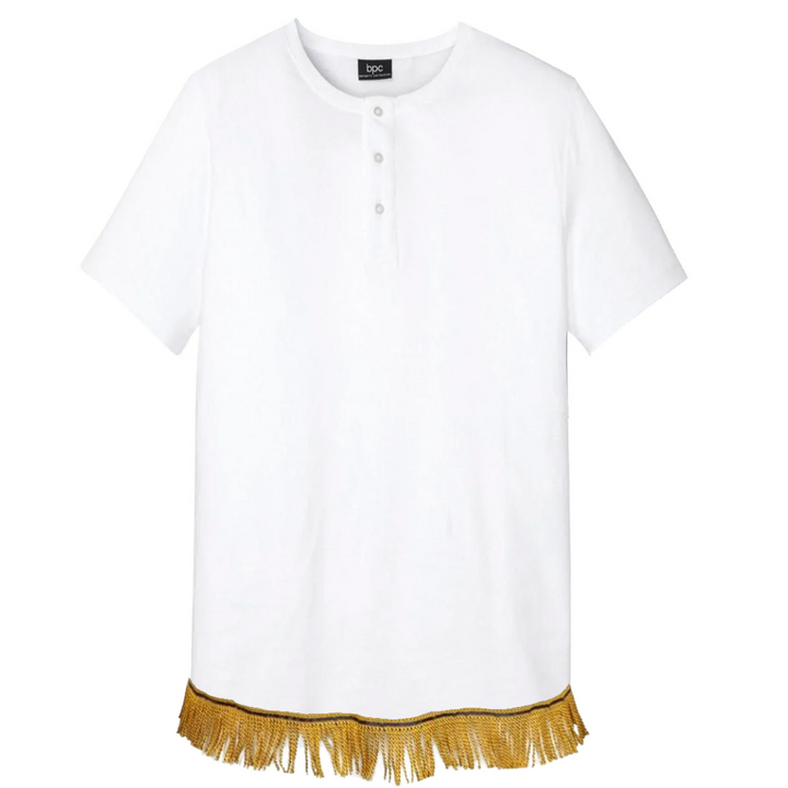 Men's Henley T-Shirt with Fringes