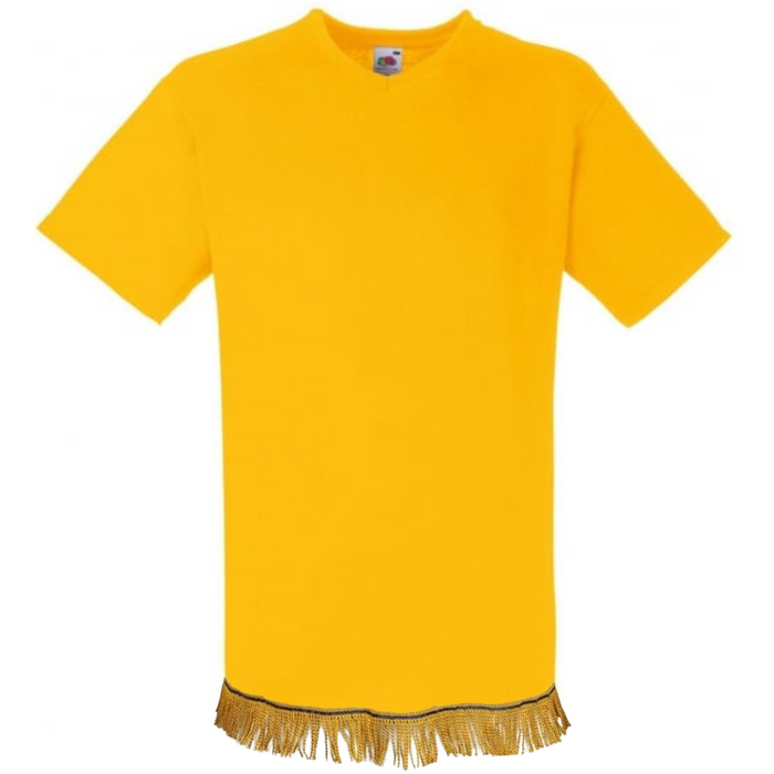 Men's Plain V-Neck Fringed T-Shirt