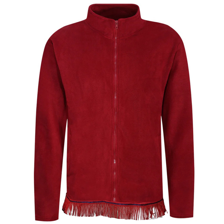 Men's Zip-Up Polar Fleece Jacket with Fringes