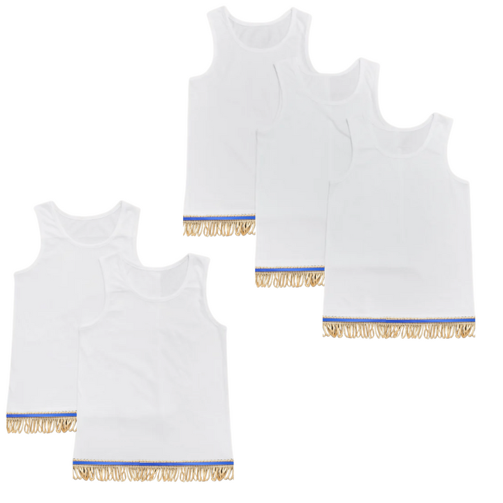 Kids Fringed White Tanks Bundle (5 pack)