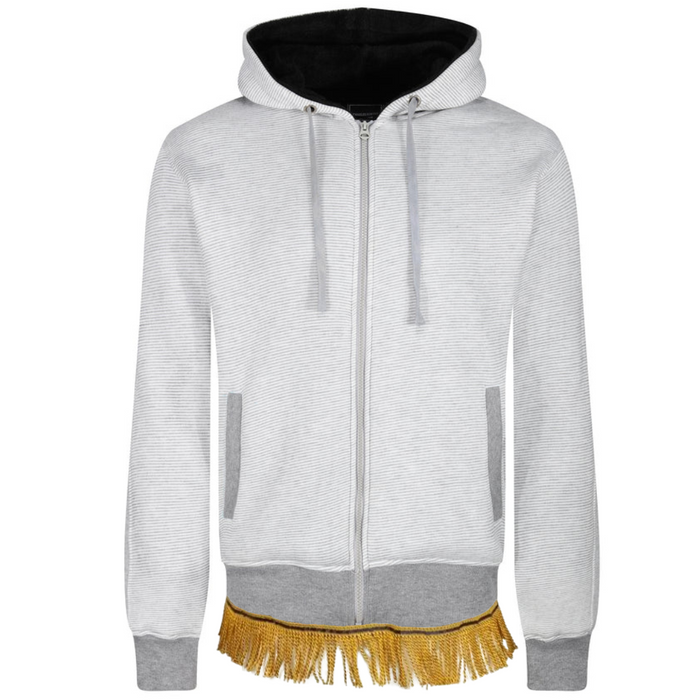 Men's Fur Effect Laburnum Hoodie with Fringes