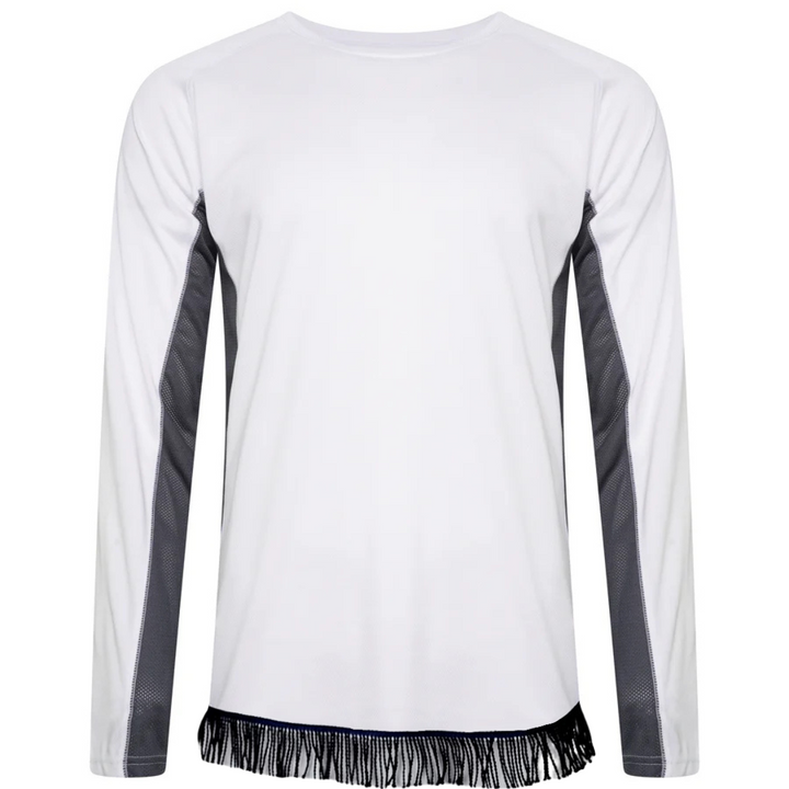 Men's Contrast Fitness Long Sleeve with Fringes