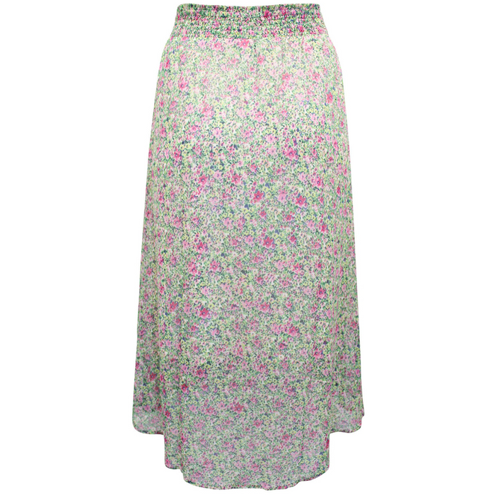 Ditsy Floral Shirred Waist Midi Skirt