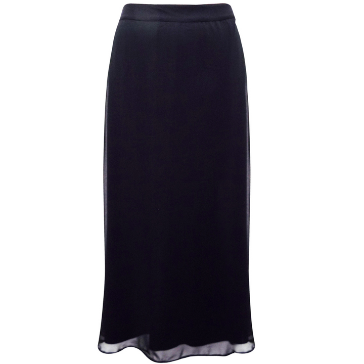 Black Floaty Maxi Skirt with Gold Bullion Fringes