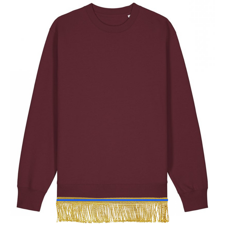 100% Organic Cotton Crew Neck Sweatshirt with Fringes