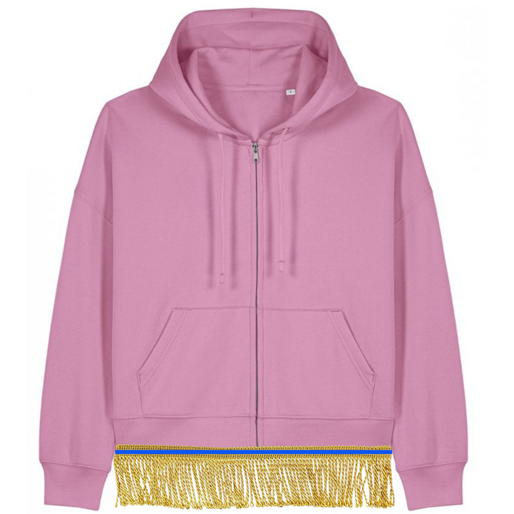 Women's Organic Cotton Zipper Hoodie with Fringes