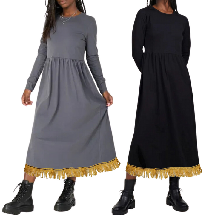 100% Cotton Solid Midi Smock Dress