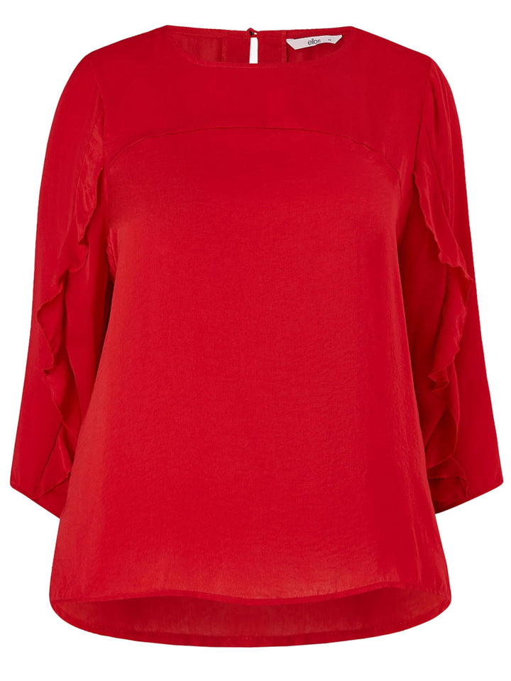 Women's Woven Frill Sleeve Top [PLUS]