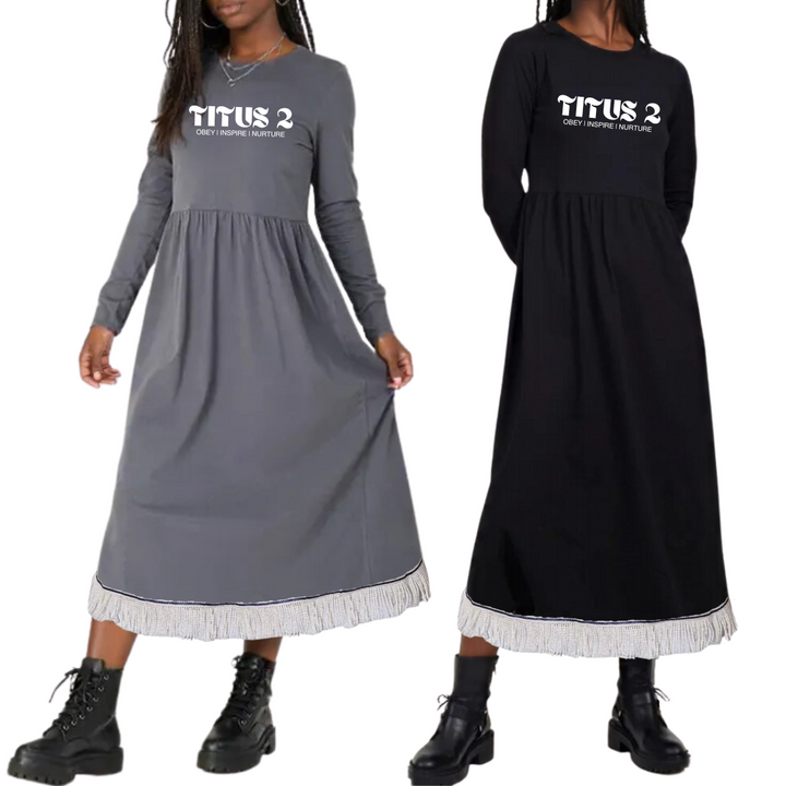 TITUS 2 100% Cotton Solid Midi Smock Dress