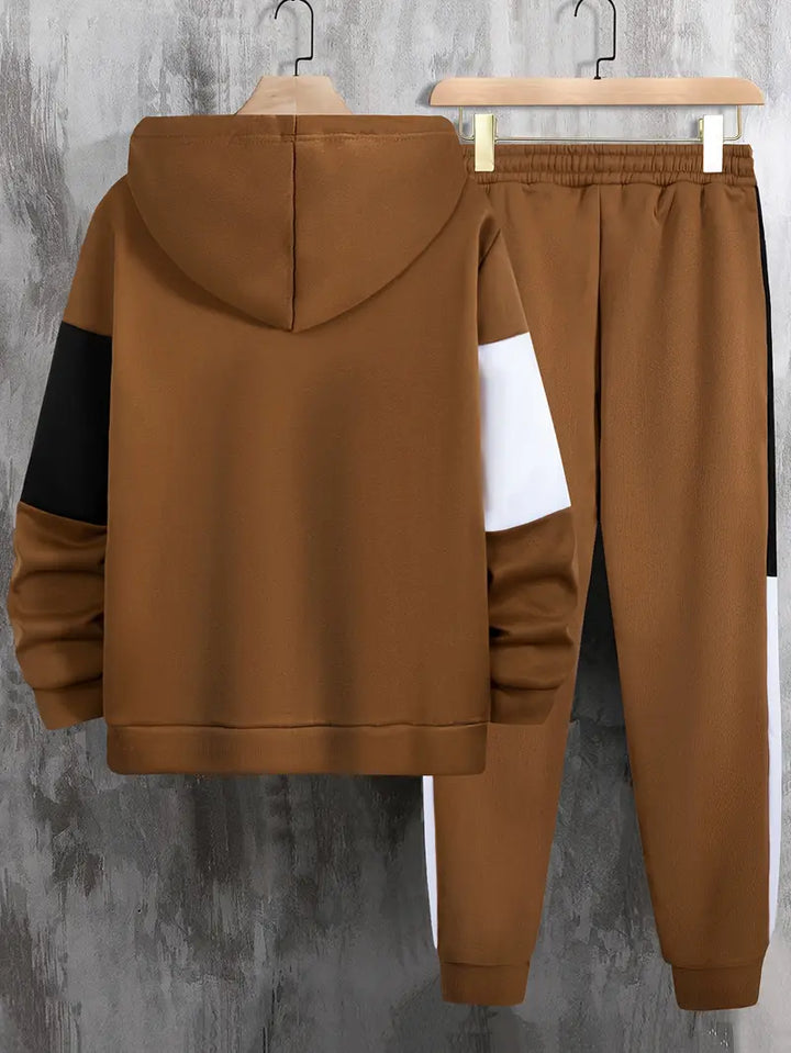 Men's Color Block Tracksuit Set