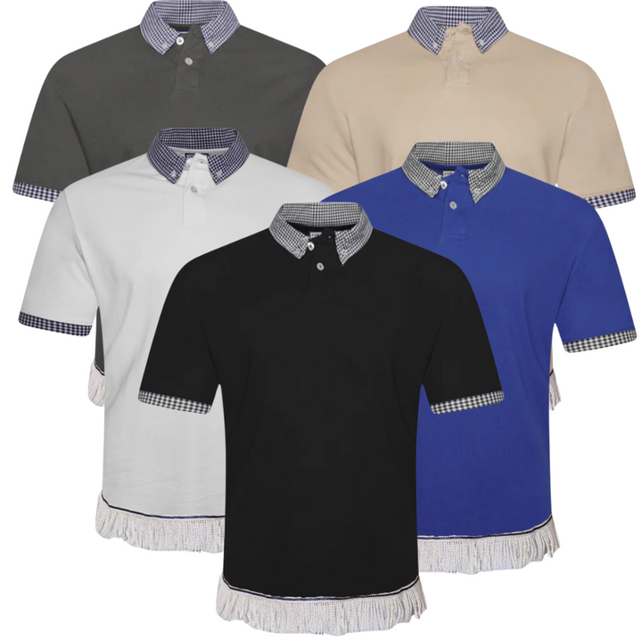 Cotton Check Pattern Fringed Polo Bundle