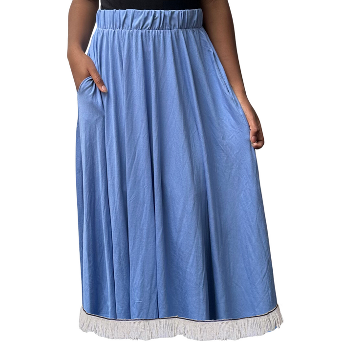 Plain Circle Midi Skirt with Pockets (3 Colors)