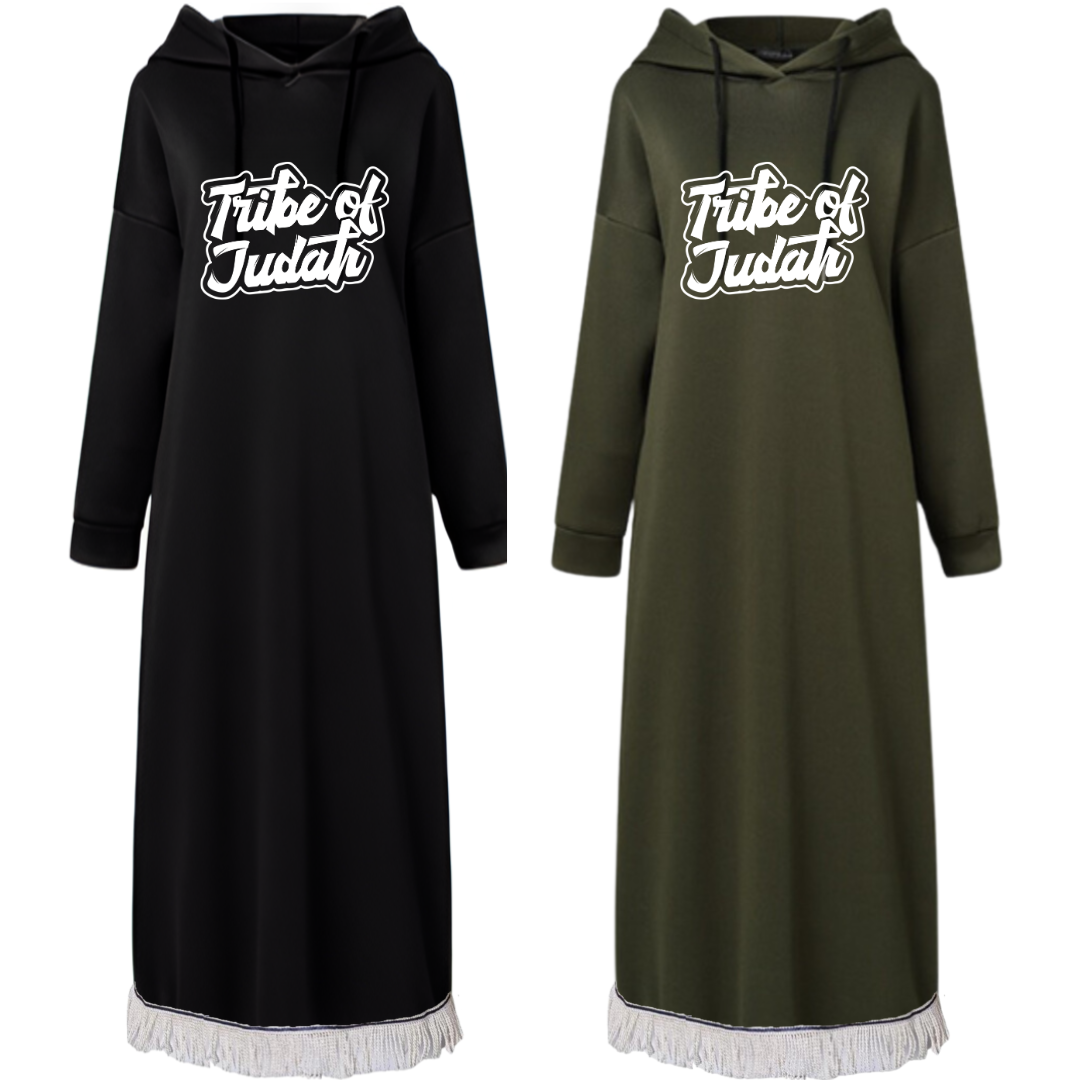 Tribe of Judah Hooded Sweatshirt Dress with Pockets