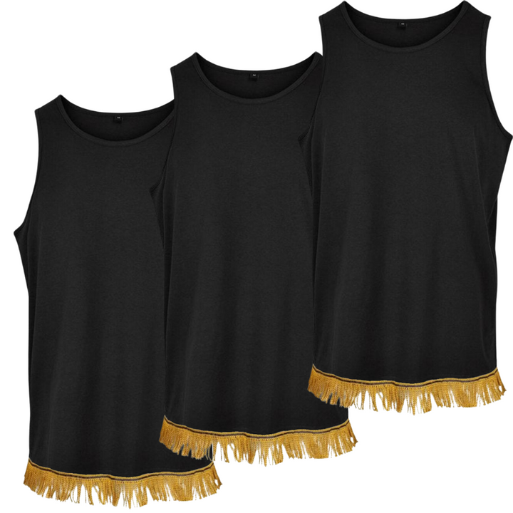 Men's Fringed Loose Fit Tank Tops 3 Pack Bundle