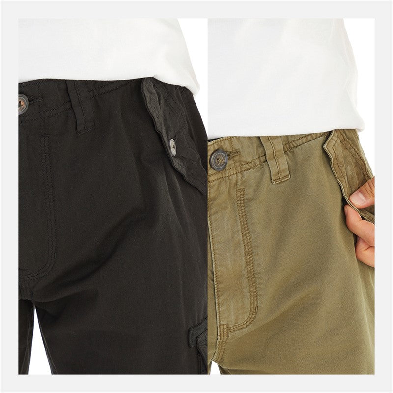 Men's Cotton Cargo Shorts Bundle (2 Pack) Black/Khaki