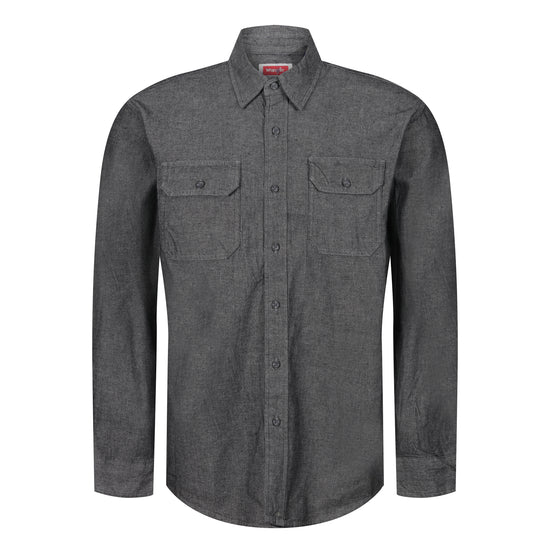 Men's Relaxed Fit Denim Shirt with Fringes