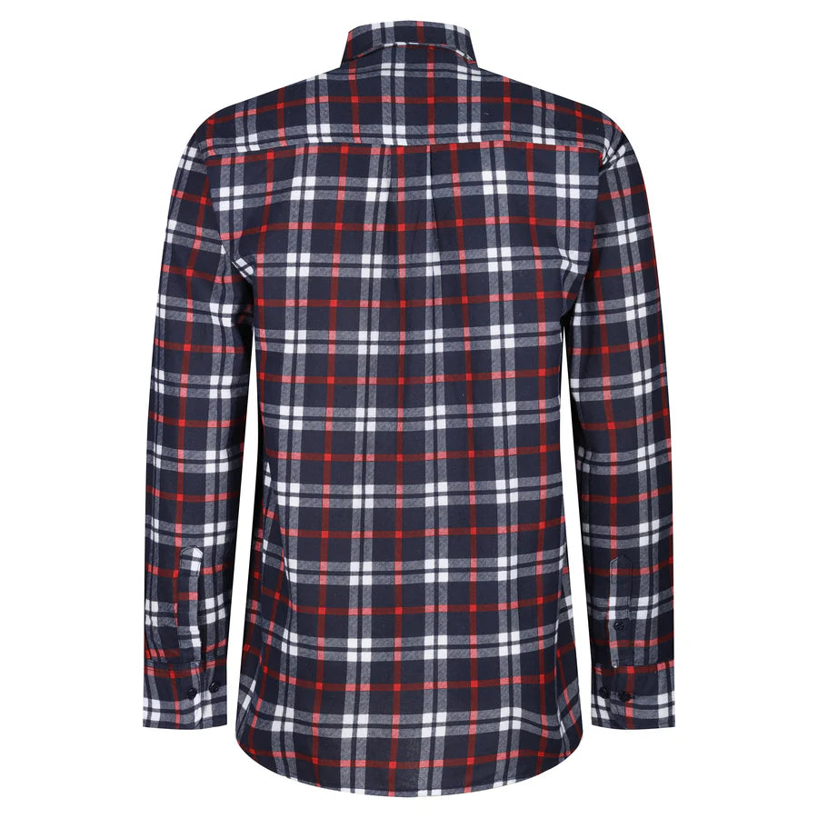 Men's Brushed Cotton Check Shirt with Fringes