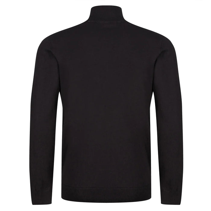 Men's Slate Grey Quarter Zip Sweater with Fringes