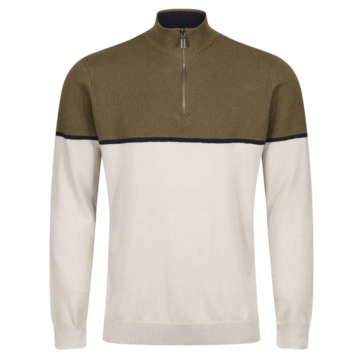 Men's Quarter Zip Sweater with Fringes