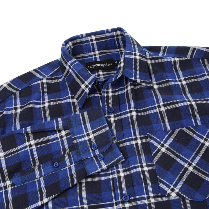 Men's Brushed Cotton Check Shirt with Fringes