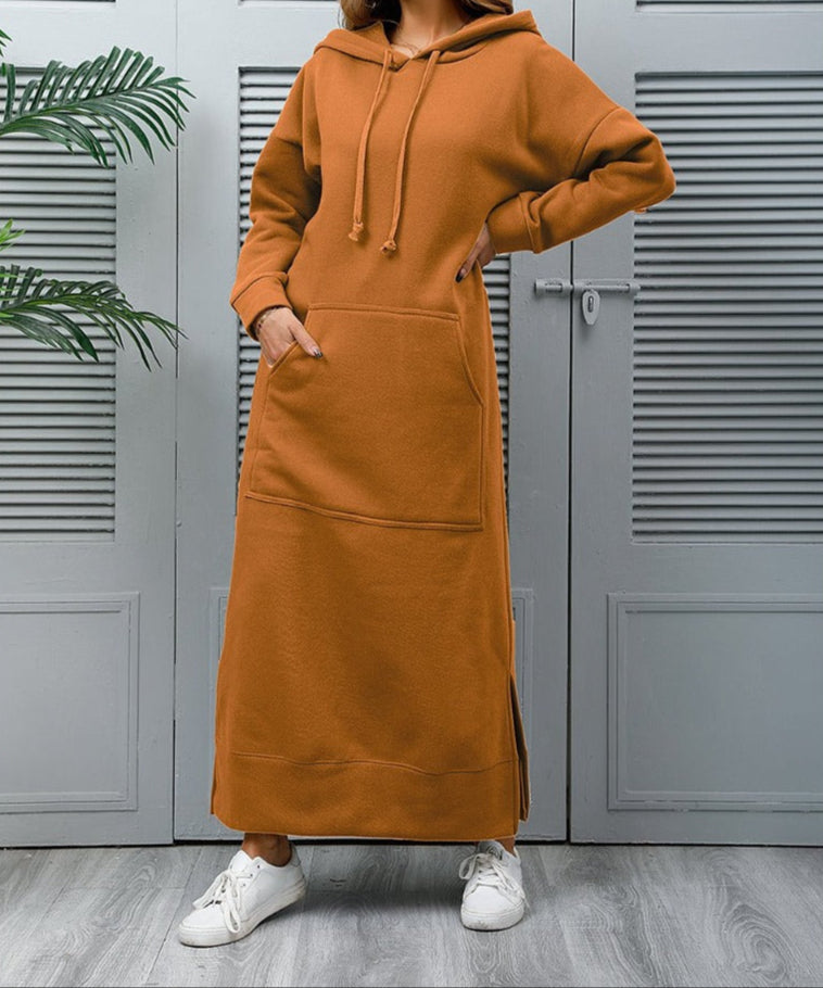 Front Pocket Hooded Sweatshirt Dress