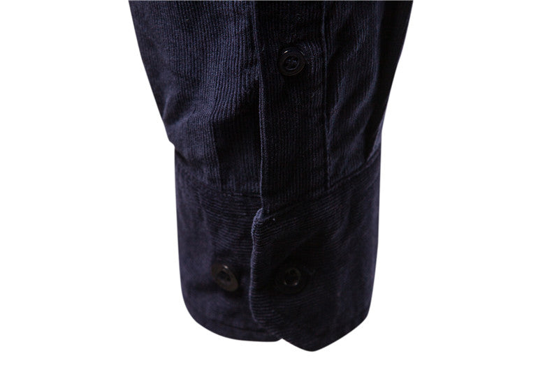 100% Cotton Corduroy Cargo Shirt with Fringes