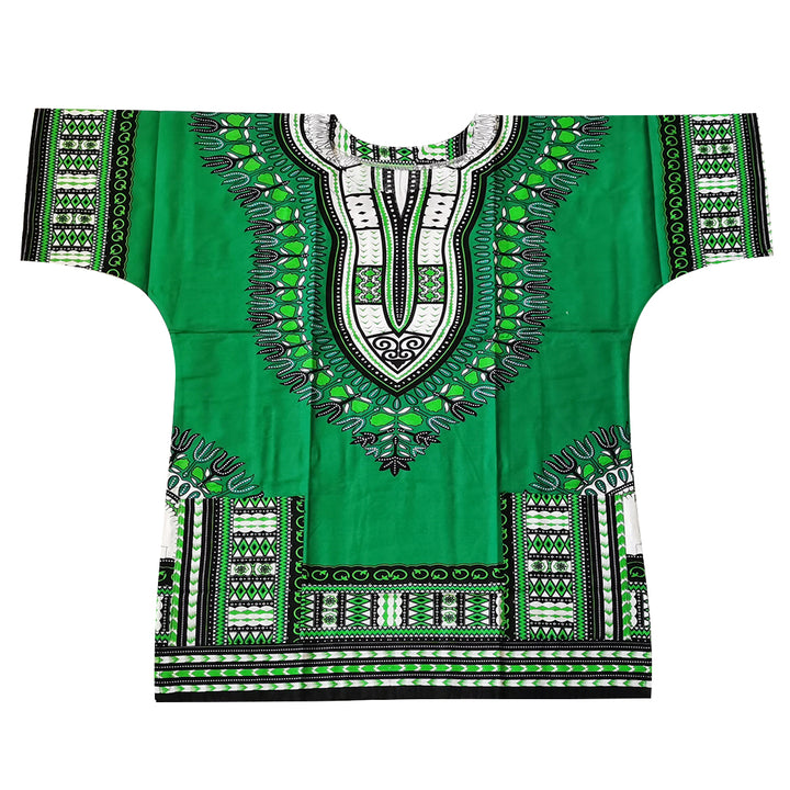 100% Cotton Tribal Print Dashiki Shirt with Fringes