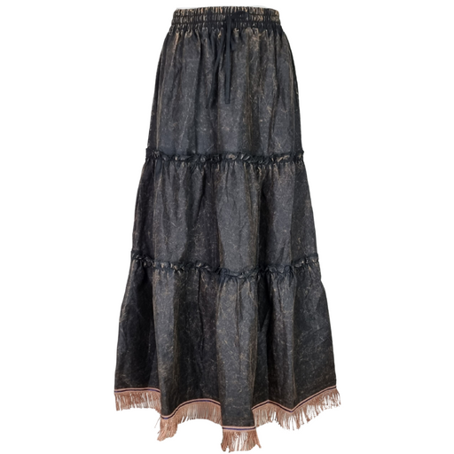 Hebrew Israelite Cotton Lace Skirt w/ Gold or White Fringes