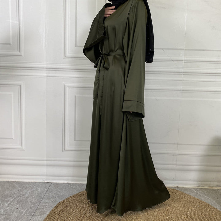 Silky Satin Closed Abaya Dress (10 Colors) - Free Worldwide Shipping- Sew Royal US