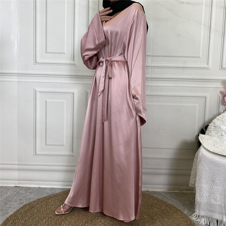 Silky Satin Closed Abaya Dress (10 Colors) - Free Worldwide Shipping- Sew Royal US