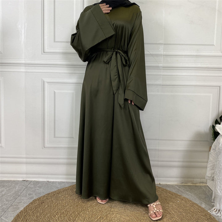 Silky Satin Closed Abaya Dress (10 Colors) - Free Worldwide Shipping- Sew Royal US